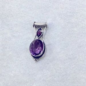 Sterling silver purple and Burgundy Pendant